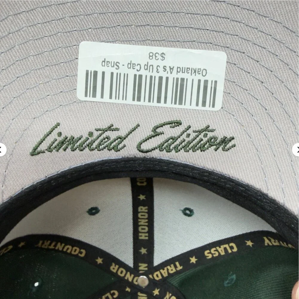 Baseballism Oakland Athletics 3 Up Snapback Hat Green Yellow One Size - Picture 8 of 11